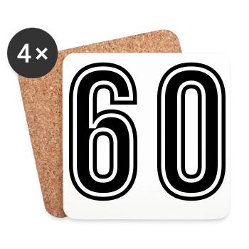 60 Number Symbol - Coasters (set of 4) - white - Front