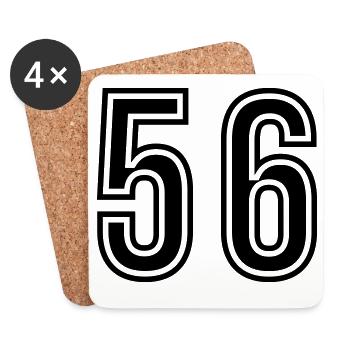 56 Symbole numérique - Dessous de verre (lot de 4) - blanc - Devant