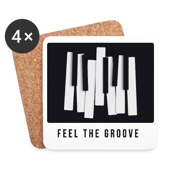 Feel the Groove – Modern Piano Design - Coasters (set of 4) - white - Front