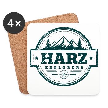 Harz Explorers Badge | Vintage Outdoor Logo - Untersetzer (4er-Set) - Weiß - Vorne