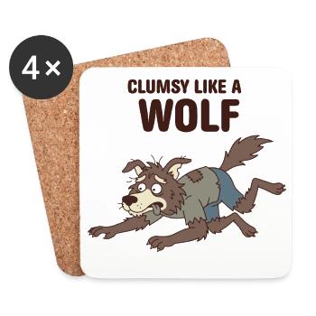 Why Always Me Werewolf – lustiges Halloween-T-Shirt - Untersetzer (4er-Set) - Weiß - Vorne
