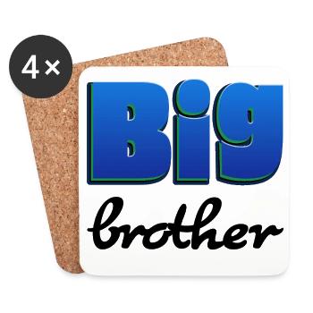 Schriftzug Big Brother für den großen Bruder - Untersetzer (4er-Set) - Weiß - Vorne