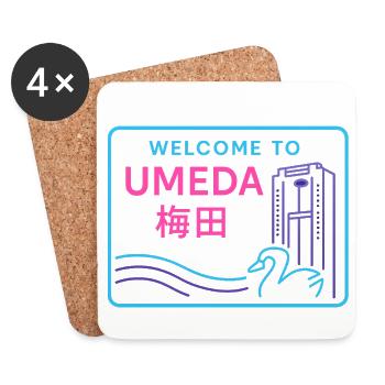 Welcome to Umeda - Dessous de verre (lot de 4) - blanc - Devant