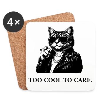 Katzenbrillen-Attitüde zu cool - Untersetzer (4er-Set) - Weiß - Vorne