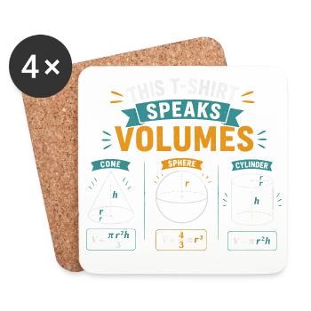 Lustige Mathematik Naturwissenschaften Mathematik sprechen Bände - Untersetzer (4er-Set) - Weiß - Vorne