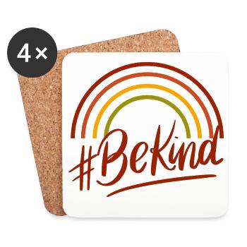 BeKind Rainbow Script Tee - Untersetzer (4er-Set) - Weiß - Vorne