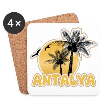 Strand Antalya - Untersetzer (4er-Set) - Weiß - Vorne