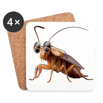 cockroach cockroach insects cockroach cockroaches - Coasters (set of 4) - white - Front