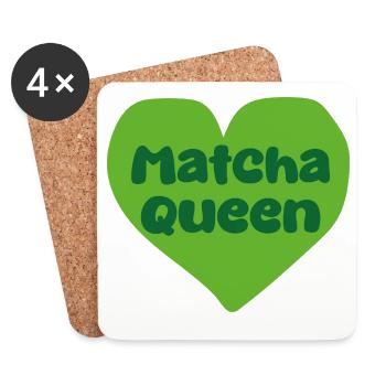Matcha Queen Heart Design - Coasters (set of 4) - white - Front