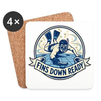 FINS DOWN READY - Untersetzer (4er-Set) - Weiß - Vorne