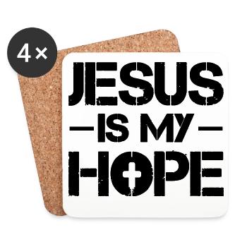 Jesus is my Hope - Coasters (set of 4) - white - Front