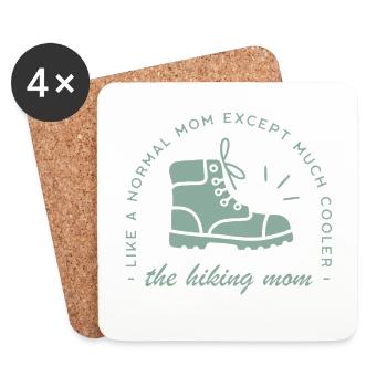 Hiking mother hiker mom aesthetic - Coasters (set of 4) - white - Front