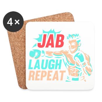 Jab Laugh Repeat Gloves Boxing Gloves - Untersetzer (4er-Set) - Weiß - Vorne