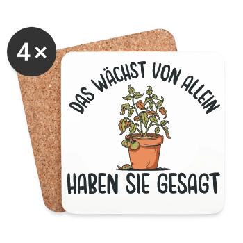 Gärtnern Das wächst von alleine haben sie gesagt - Untersetzer (4er-Set) - Weiß - Vorne