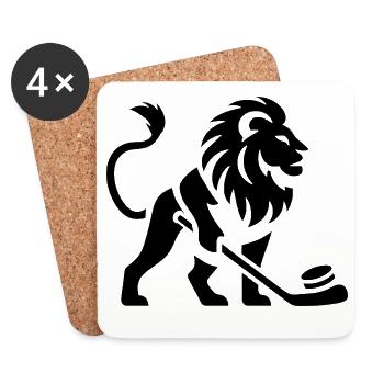 Löwe Eishockey Silhouette - Dessous de verre (lot de 4) - blanc - Devant