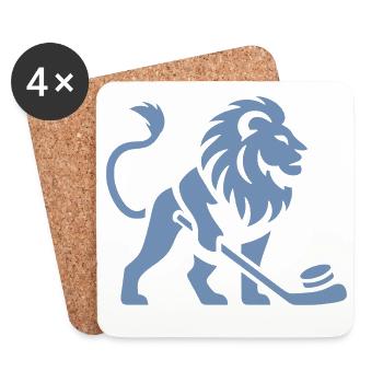 Löwe Eishockey Silhouette - Dessous de verre (lot de 4) - blanc - Devant