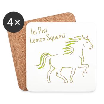 Isi Pisi Lemon Squeezi - Citron - par Maison Bichon - Dessous de verre (lot de 4) - blanc - Devant