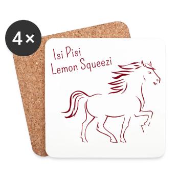 Isi Pisi Lemon Squeezi Burgundy by Maison Bichon - Coasters (set of 4) - white - Front