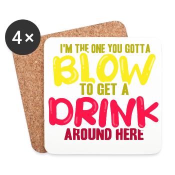 Serveur Barman Barchef - Dessous de verre (lot de 4) - blanc - Devant
