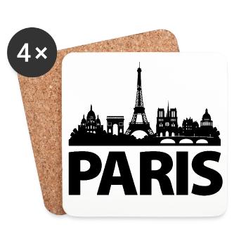 Horizon de Paris - Dessous de verre (lot de 4) - blanc - Devant