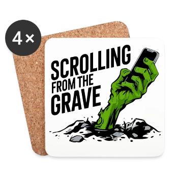 Vom Grab zum Scrollen - Untersetzer (4er-Set) - Weiß - Vorne
