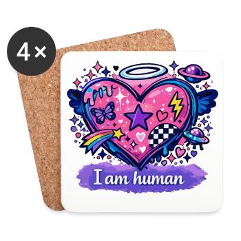 I am human - Untersetzer (4er-Set) - Weiß - Vorne
