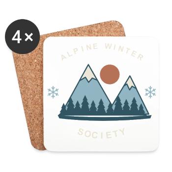Alpine Winter Society - Untersetzer (4er-Set) - Weiß - Vorne