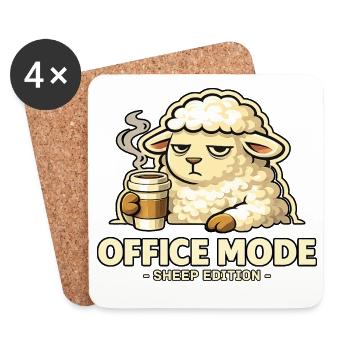Office Mode Schaf-Edition - Untersetzer (4er-Set) - Weiß - Vorne