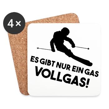 Ski Vollgas - Untersetzer (4er-Set) - Weiß - Vorne