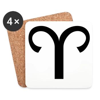 Zodiac Aries Design – The Sign of Aries - Coasters (set of 4) - white - Front
