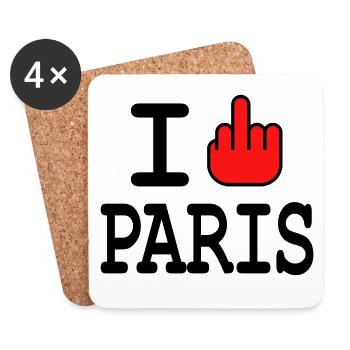 i ficken paris - Untersetzer (4er-Set) - Weiß - Vorne
