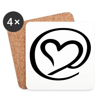 Modernes @ Symbol im klaren Grafikstil - Untersetzer (4er-Set) - Weiß - Vorne