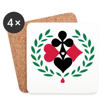 Poker Spiel Glücksbringer - Untersetzer (4er-Set) - Weiß - Vorne