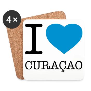 I LOVE CURACAO - Untersetzer (4er-Set) - Weiß - Vorne