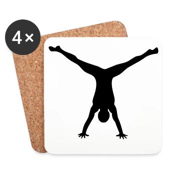 Gymnastic man - Coasters (set of 4) - white - Front