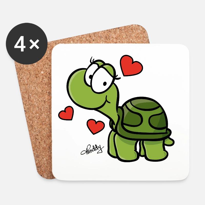 Schildkröte pur - Untersetzer (4er-Set) - Weiß