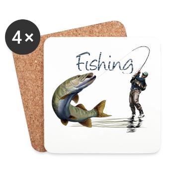 Fishing - Coasters (set of 4) - white - Front