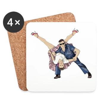 Rock and Roll - Coasters (set of 4) - white - Front