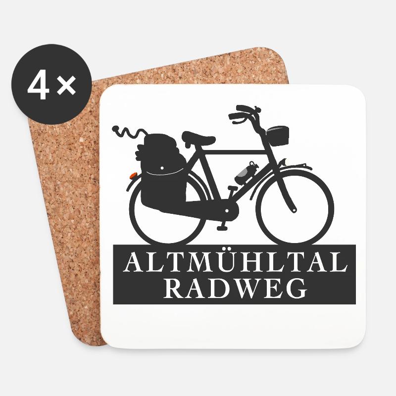 Altmühltal Radweg - Untersetzer (4er-Set) - Weiß