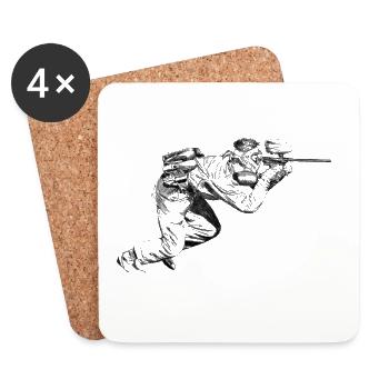 paintball - Dessous de verre (lot de 4) - blanc - Devant