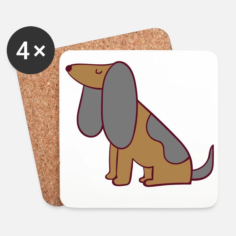 Hund - Untersetzer (4er-Set) - Weiß