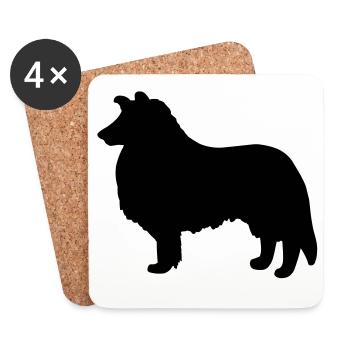 Collie Dog - Coasters (set of 4) - white - Front