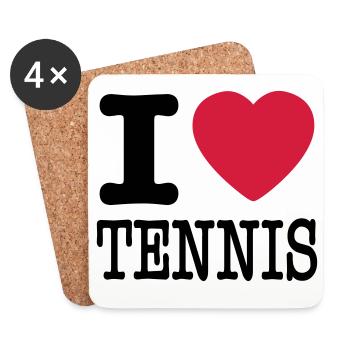 j'aime le tennis - Dessous de verre (lot de 4) - blanc - Devant