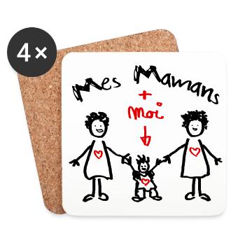 Mes_mamans__moi - Dessous de verre (lot de 4) - blanc - Devant