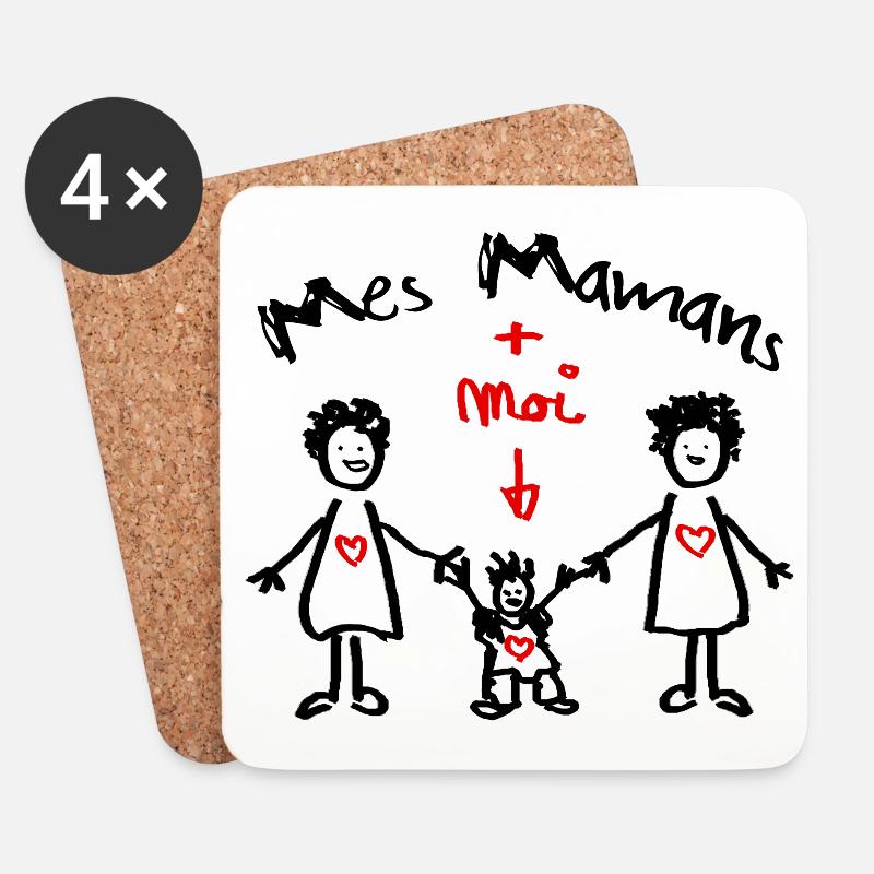 Mes_mamans__moi - Untersetzer (4er-Set) - Weiß