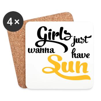 Sonne - Untersetzer (4er-Set) - Weiß - Vorne