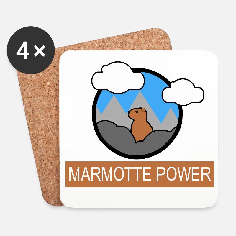 MARMOTTENKRAFT - Untersetzer (4er-Set) - Weiß