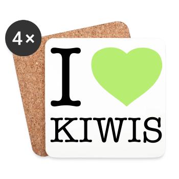 J’AIME LES KIWIS Kiwi - Dessous de verre (lot de 4) - blanc - Devant