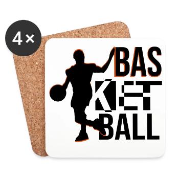 basketball - Untersetzer (4er-Set) - Weiß - Vorne