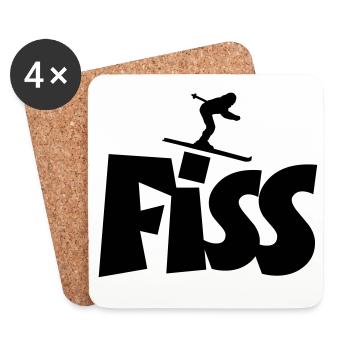 Fiss Ski für Skifahrer und Skifahrerinnen - Untersetzer (4er-Set) - Weiß - Vorne